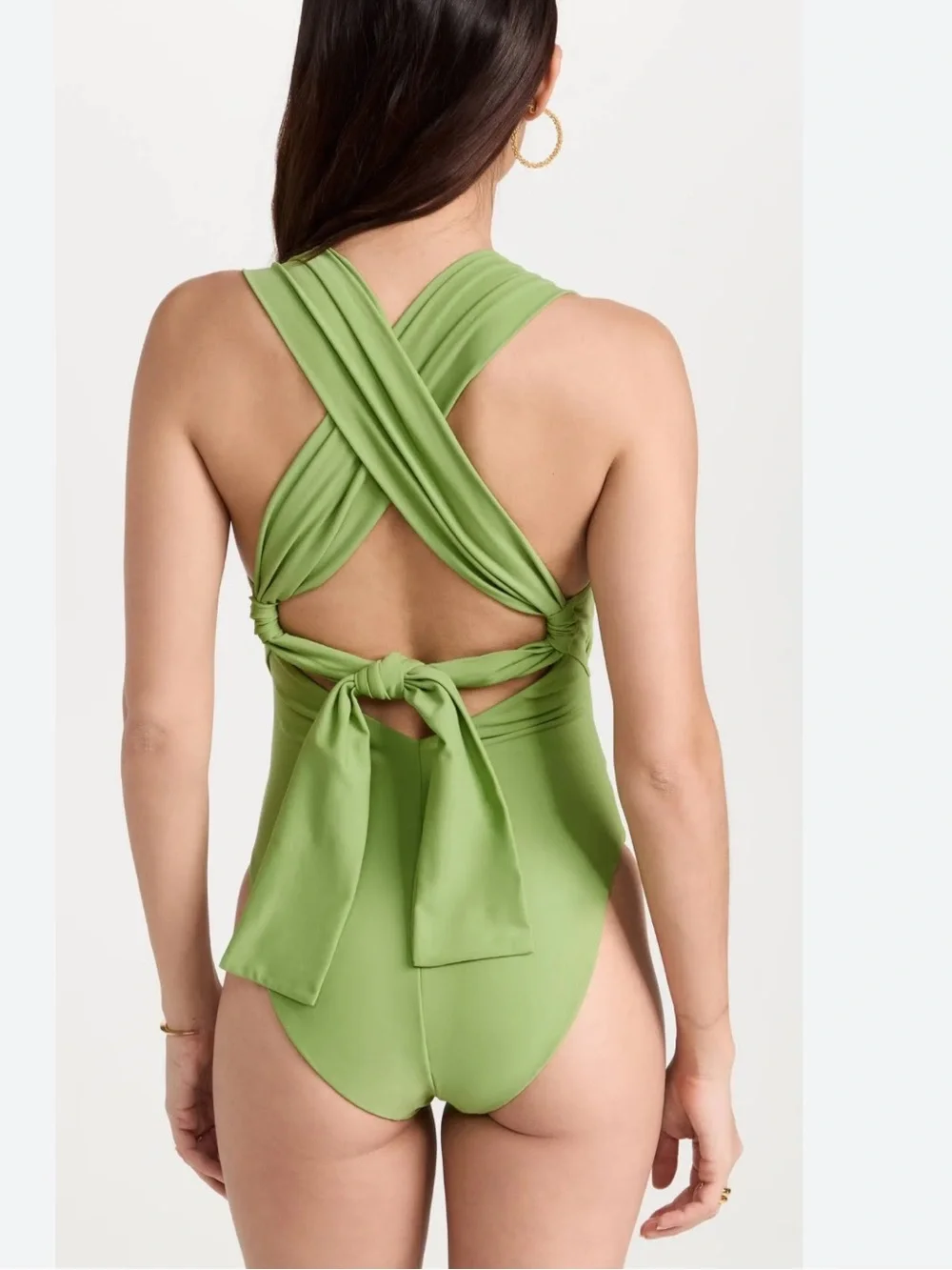 New! Andrea Iyamah Lime Twist Cutout One-Piece Swimsuit